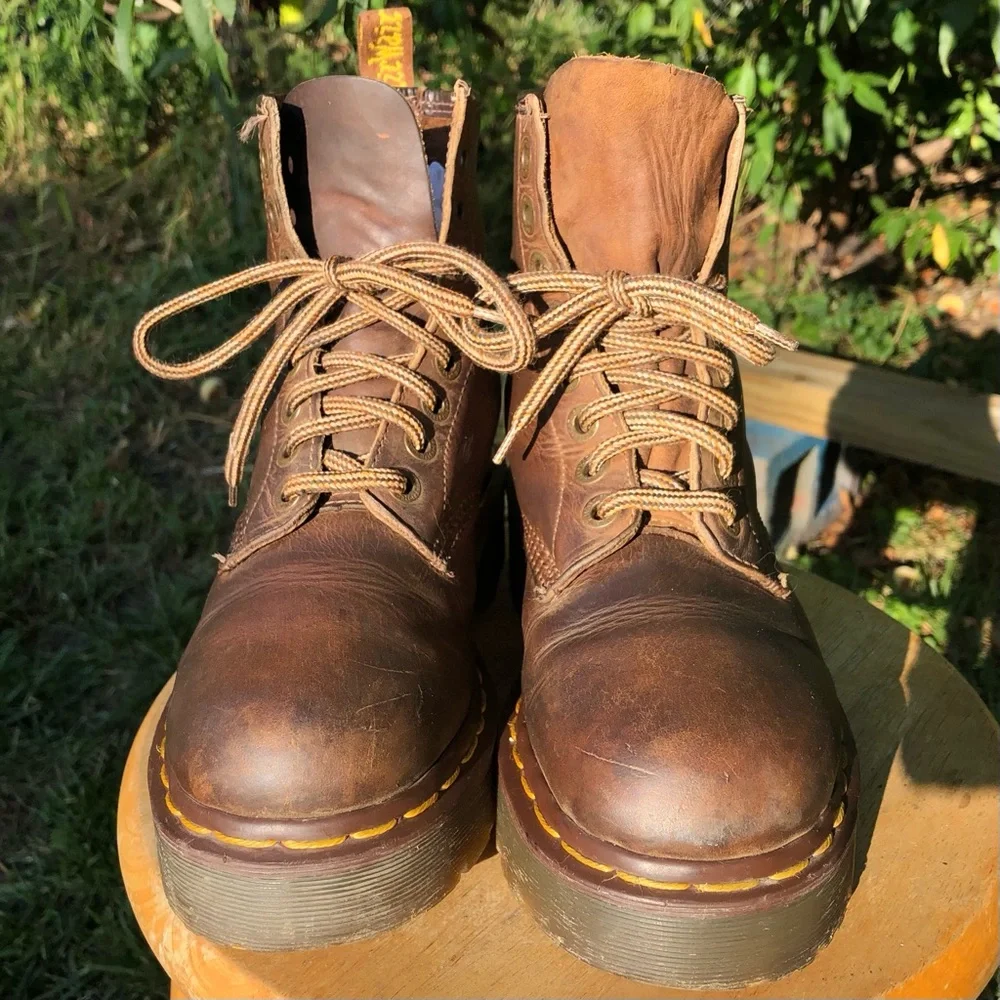 Rare Dr. Martens Brown Platform Boots - Picture 2 of 15
